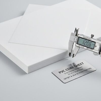 0.12-0.76mm 두께 매트 양면 PVC 코어 시트 오프셋 및 실크 스크린 인쇄용 77 + 2 °C 비카트 포인트