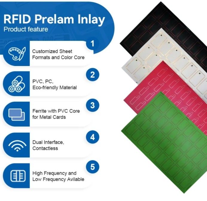 IC Fudad F08 칩 PVC RFID 스마트 카드 인레이 / RFID 카드 생산을위한 프리 램 시트