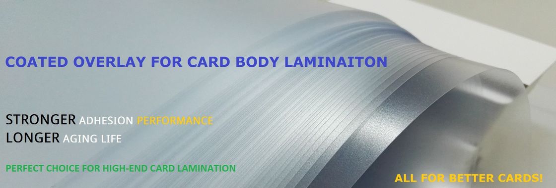 껍질 강도 90° 300mm/min ≥6.0 N/cm PVC 코팅 덮개 잎 노화 시간 &gt;200시간 스마트 카드 재료