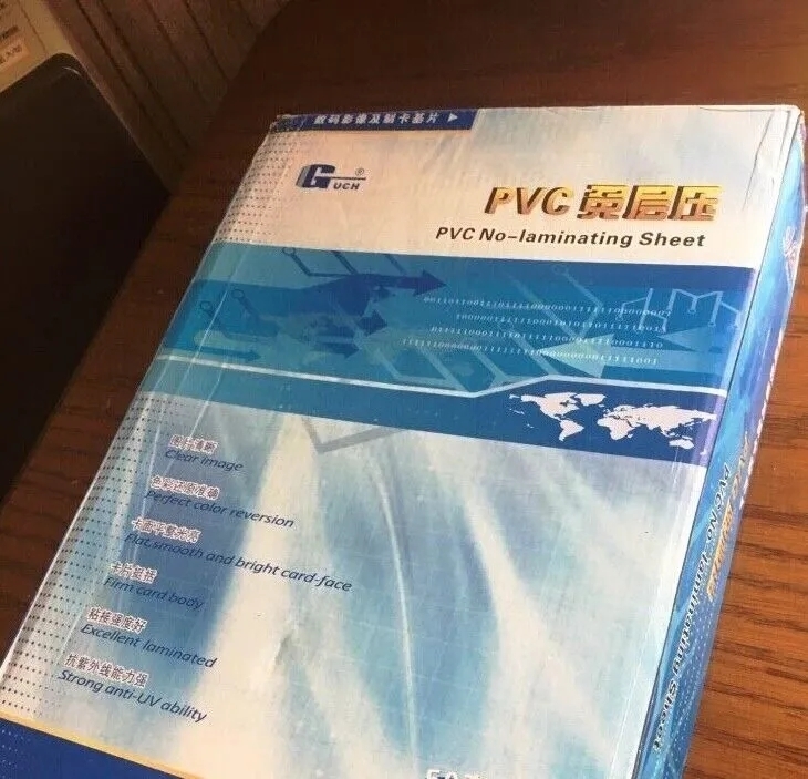 레이저 및 잉크젯 인쇄 플라스틱 ID 카드 프로젝트용 내구성 있는 비라미네이팅 잉크젯 PVC 시트